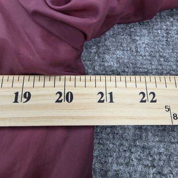 Vintage Sears Jacket Mens Small Maroon Nylon Coaches Lined Snap Front 90s Street - Picture 5 of 16